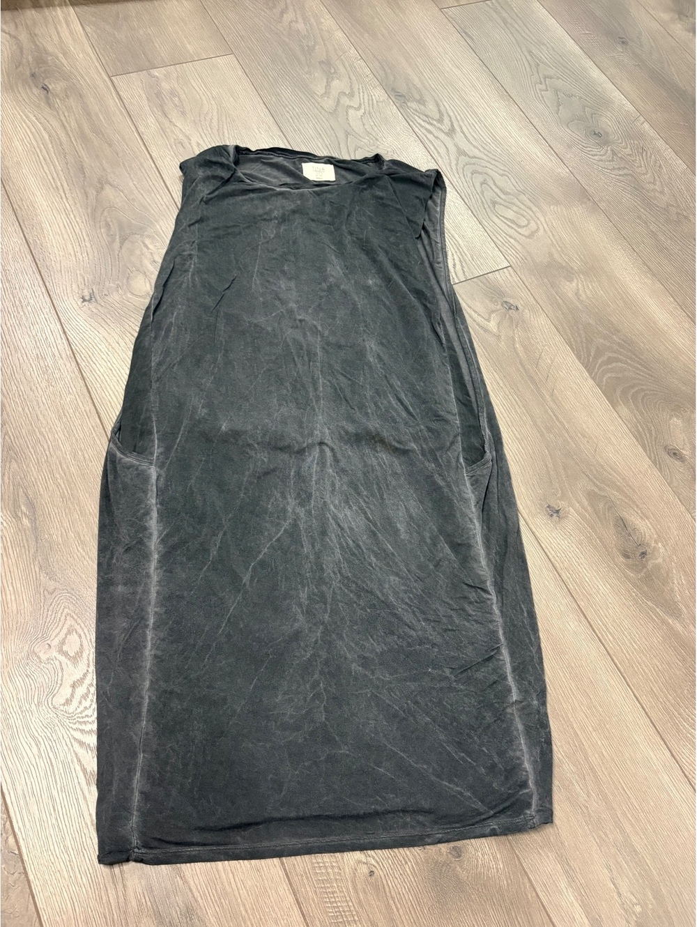 Tina Jo Anthropologie charcoal sleeveless dress pockets small
